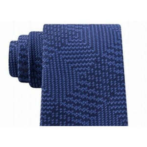 Corbata de Seda Azul para Hombre Michael Kors, Talla Regular, Diseño Geométrico Texturizado con Parches - Product Image 2