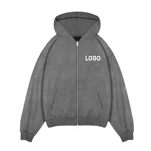 Boxy เสื้อฮู้ดผ้าลินินพิมพ์ลายสตรีทแวร์ผ้าคอตตอนพิมพ์ลาย - Product Image 1