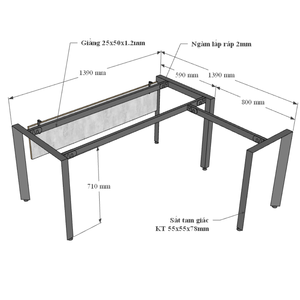 HBTA014 Trian System L-Shaped <b>Desk</b> 140x140cm Simple Design Home Office Wooden Laptop Table <b>Extendable</b> Triangular Iron Legs - Product Image 3