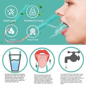 Outil d'hygiène buccale : Nouveau gratte-langue avec brosse à manche en plastique pour nettoyer la langue et éliminer la mauvaise haleine - Product Image 3