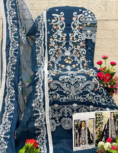 Latest Heavy Embroidered Chinnon <b>Top</b> Plazzo Digital Print Dupatta Party Salwar Kameez Collection Indian Pakistani Style Quick - Product Image 5