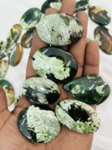 หินคาลซิโดนีโครเมี่ยมธรรมชาติเกรด AAA อัญมณีสีเขียวเรียบแบบหลวมปรับแต่งได้สำหรับตัวแทนจำหน่ายทั่วไปทางออนไลน์ - Product Image 2