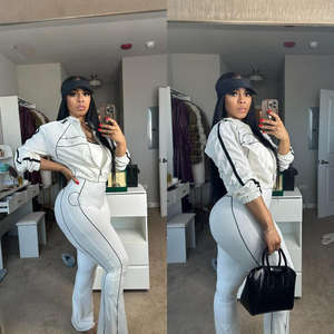 Ensemble de vêtements chauds pour femmes et hommes, ensembles de vêtements d'automne et d'hiver, sweat-shirt à col montant avec fermeture éclair, pantalon, survêtement chaud pour hommes - Product Image 2