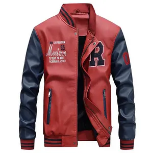 Veste de sport universitaire OEM Patchwork avec logo brodé Veste de bombardier universitaire Varisty pour hommes - Product Image 4