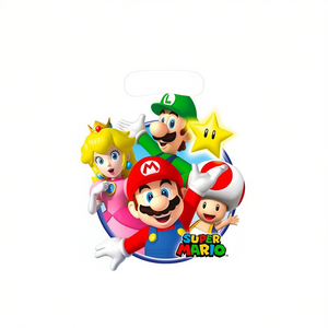 Sacs cadeaux Super Mario 23,4 x 16,3 cm, emballage cadeau en plastique pour célébrations, 8 pièces par sac - Product Image 2