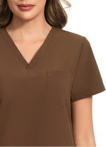 Uniformes Médicos de Alta Calidad, Conjuntos de Uniformes para Enfermeras, Cuello Alto, Manga Corta, Colores y Logotipos Personalizados, 2 Piezas, Unisex, Hospital - Product Image 4