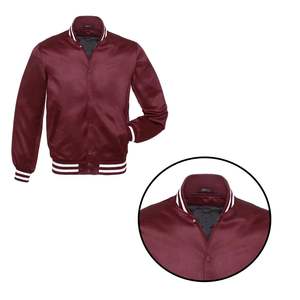 Chaqueta Universitaria de Satén Personalizada en Oferta |   Chaqueta Bomber de Béisbol para Hombre, Transpirable, de Spandex/Poliéster, Cierre de Cremallera, Estilo Casual - Product Image 2