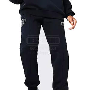 OEM Ensemble de survêtements 2 pièces respirants à motif numérique personnalisé avec strass pour hommes - Product Image 3