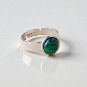 925 Sterling <b>Silver</b> <b>Adjustable</b> Round Cabochon Malachite Gemstone <b>Rings</b> - Handmade Birthstone <b>Rings</b> Wholesale - Product Image 1