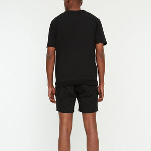 Streetwear survêtement pour hommes personnalisé 100% coton surdimensionné en détresse broderie survêtement T-shirt et short délavés à l'acide ensemble pour l'été
 - Product Image 5