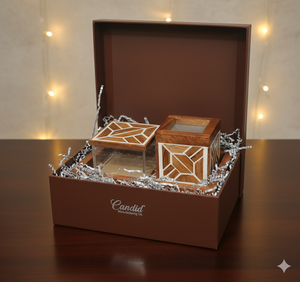 Assiettes de présentation en bois de nacre incrustées de nacre Décoration de table de fête rustique avec porte-encens Diffuseur d'aromathérapie - Product Image 1