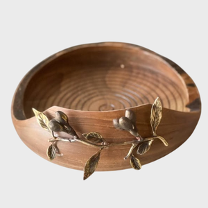 Superior Quality Wood With Metal Accents Bowl Restaurant <b>Table</b> Top Decorative Bowl Wooden Round Shape Bowl In Affordable Price - Product Image 5