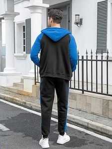 Asequible Fábrica Logotipo personalizado Otoño Invierno Top Marca de moda Sudadera con capucha 2 piezas Tech Fleece Hombres Chándal Casual Sport Sweatsuit - Product Image 4