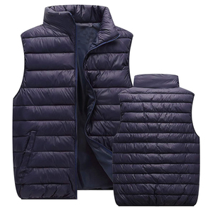 Chaleco acolchado para hombre, chaqueta acolchada cálida de invierno para hombre, abrigo sin mangas con cuello levantado y bolsillos, prendas de vestir informales, chaleco - Product Image 2