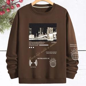 Suéter de punto con logotipo personalizado unisex, suéter de algodón con estampado de talla grande retro de gran tamaño para hombre, suministro ODM - Product Image 5