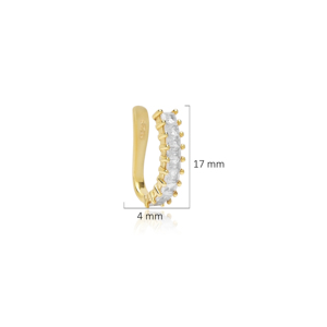 Baguette CZ Stone Cartílago Pendientes Venta al por mayor Turco 925 Joyería de plata esterlina - Product Image 2