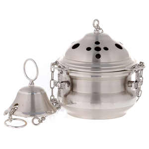 Barco niquelado para iglesia de artesanía religiosa con acabado de brillo Thurible tradicional decorativo - Product Image 6