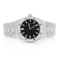 Montre de luxe analogique à quartz ETA en acier inoxydable glacé avec moissanite Platinum Frost, édition limitée, bracelet 20 mm, cadran en verre, tendance