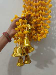 Pom Pom Cordes Torans Guirlande Lignes Fleur Jaune Artificielle Indien Mariage Diwali Décoration Tenture Murale Décors Cadeau - Product Image 2