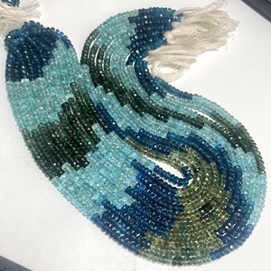 Cuentas de Piedras Preciosas de Apatita Natural Multicolor de 5 mm, Forma Redonda Facetada, Hilo de 14 Pulgadas de Largo, Perforación Central para la Fabricación de Joyas - Product Image 1