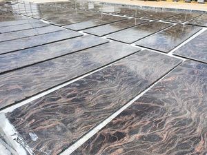 แผ่นหินแกรนิตสีฟ้าหิมาลัยขนาดใหญ่ปรับขนาดได้ตามต้องการสำหรับห้องครัวห้องน้ำห้องนั่งเล่นลายเปลวไฟขัดเงาสไตล์การออกแบบที่ทันสมัย - Product Image 3