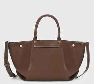 Sac à main en cuir brun foncé pour femme, sac à bandoulière structuré, sac à main vintage, résistant à l'eau, pour le travail et le bureau - Product Image 6