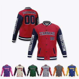 เสื้อแจ็คเก็ตวาร์ซิตี้คุณภาพสูงสำหรับผู้ชาย ปักลายตามสั่ง เป็นมิตรกับสิ่งแวดล้อม คอตั้ง แขนเสื้อโพลีเอสเตอร์/คอตตอน เหมาะสำหรับฤดูหนาว สไตล์วิทยาลัย สำหรับเล่นเบสบอล - Product Image 3