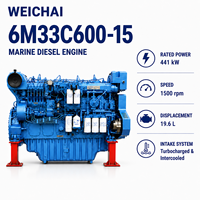 Moteur diesel marin SCDC Weichai Baudouin 6M33 6M33C600-15 pour bateau de patrouille et navire de cargaison