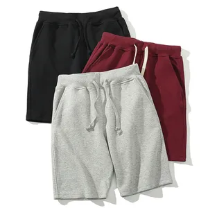 2024 New fashion wholesale suppliers sports summer 100% cotton jogger plain sweatpants fleece knit shorts mens sweat shorts