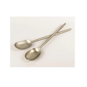 Service à salade en métal poli miroir avec poignée en acier, cuillère et fourchette à salade en métal faites à la main pour la cuisine, prix de gros et en vrac - Product Image 3