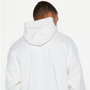 Ropa de calle con capucha de peso pesado de alta calidad, sudadera de lana, logotipo estampado Puff, sudaderas con capucha de gran tamaño de mezcla de algodón personalizado para hombres - Product Image 6