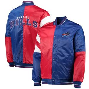 Chaqueta de bombardero de satén con estampado de sublimación de moda, ropa de calle personalizada, chaqueta deportiva de equipo Warriors Starter Men Varsity Jacket - Product Image 6