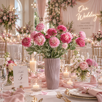 Fleurs Artificielles Lulian, Bouquet de Simulation, Décoration de Mariage et Maison, Art Floral, Pivoines de Luxe Léger en Soie