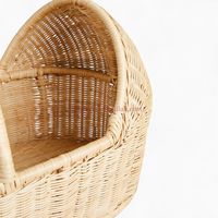 Poussette en rotin faite à la main avec roues en canne pour poupées et enfants de 6 mois à 3 ans, non pliable, pour salle de jeux Montessori
