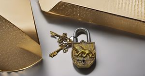 Tiger Brand Smart Brass Padlock Golden Antique-Inspired <b>Lock</b> with <b>Keys</b> Functional Working Brass-made Security Device - Product Image 3