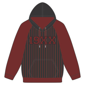 Sweat à capuche noir KAP Année de fondation, manches raglan bordeaux, rayures fines, mélange de coton, vêtements de fraternité grecque Divine Nine HBCU - Product Image 2