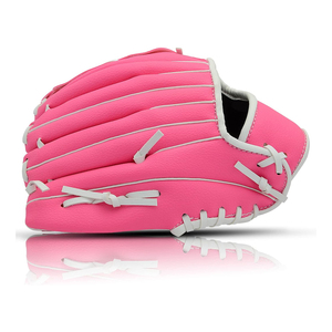 ถุงมือเบสบอล/ซอฟต์บอลสำหรับผู้เล่นมือขวา หนังสังเคราะห์สีชมพู กันน้ำ รุ่นเยาวชน แบบ I-Web เชือกผูกสีขาว สำหรับการเล่นฟิลด์ - Product Image 4