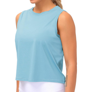 Womens custom workout crop <b>tops</b> breathable gymwear summer fitness activewear oem logo service private label printing included - Product Image 2