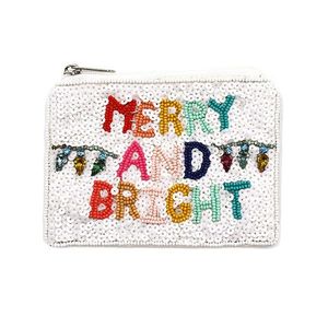 Monedero de Navidad con Cuentas Bordadas y Logotipo Personalizado HO HO, Diseño de Adorno Navideño con Cuentas de Semillas, Monedero Bordado - Product Image 4