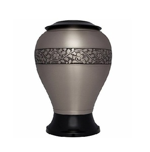 Urnas de cremación con acabado de lujo para suministros funerarios, urnas de Metal hechas a mano con diseño de grabado para cenizas, venta al por mayor - Product Image 2