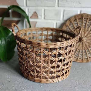 Panier en rotin tissé à motif croisé, paniers de rangement faits à la main, rotin naturel, moderne, multifonctionnel, fabriqué au Vietnam - Product Image 3