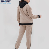 Conjuntos Deportivos de Invierno para Mujer, Talla Grande, Lisos, de Manga Larga, con Capucha, de Forro Polar, Ropa de Entrenamiento, 100% Algodón, Venta al Por Mayor