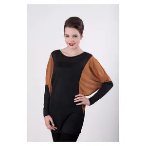 Moda Manga Longa Dois Tons Blusa Top Ropa Mujer Camisas Para Camisetas Das Mulheres Y2K Nova Tendência Produtos Populares