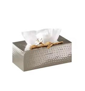 Premium Quality Hammered Finished Stainless Metal <b>Tissue</b> Box <b>Wedding</b> Napkin Boxes Table Decoration Hot Arrival - Product Image 1