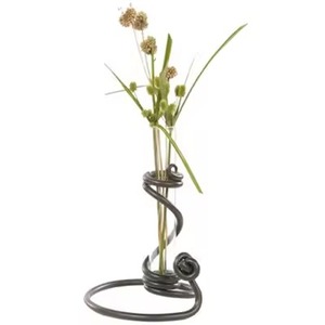 Florero de Vidrio con 4 Tubos de Ensayo, Decoración de Florero de Madera - Product Image 4