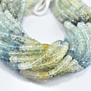 Perles rondes facettées en aquamarine AAA, 5,75-6 mm, pierre précieuse naturelle, brin de 13 pouces, fabrication de bijoux au meilleur prix - Product Image 1