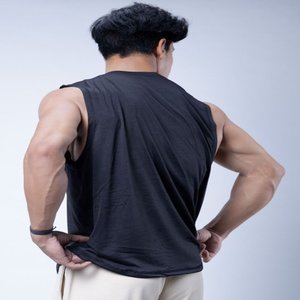 Camiseta sin mangas para hombre, camiseta sin mangas informal personalizada con cuello redondo, camiseta sin mangas de algodón con tinte de corbata, estilo Hip Hop, Anti-Pilling - Product Image 4