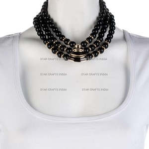 Collier de perles en tissu fait main de haute qualité bijoux d'imitation colorés pour femmes bijoux artisanaux religieux chrétiens de l'inde - Product Image 2