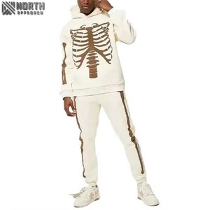 Ropa deportiva de invierno transpirable de alta calidad, 2 conjuntos de pantalones con capucha y cremallera completa de algodón 100% para hombre, conjuntos de chándal ligero Vintage - Product Image 1