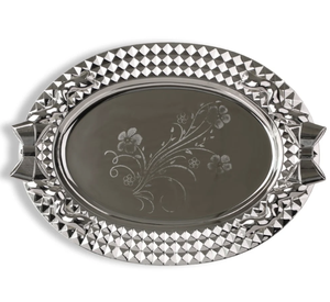 Plateau de service en métal fini argenté spécial Ramadan pour le Moyen-Orient Plateaux de plats de service polis de haute qualité pour aliments, boissons et dattes - Product Image 6